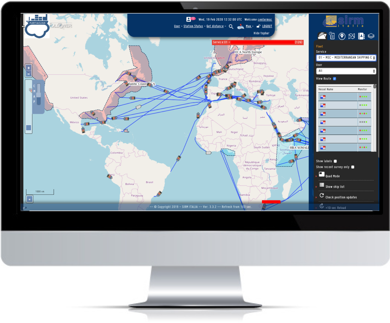 Big Data Maritime Cloud Services Tracking and Monitoring Connected Vessel