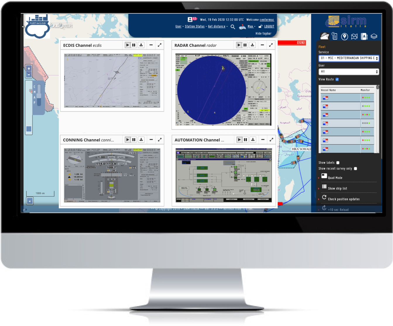 fleetOnCloud3 Big Data Maritime Cloud Services Tracking and Monitoring Connected Vessel Cybersecurity Cloud Email AntiPhishing
